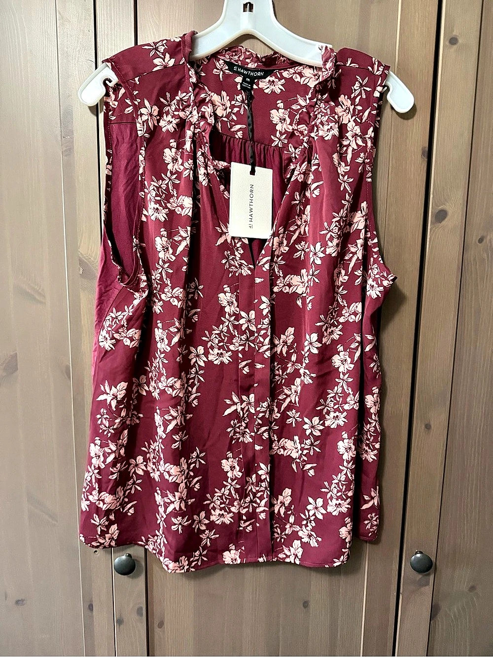 41 Hawthorn Floral Blouse in Burgundy & Pink NWT